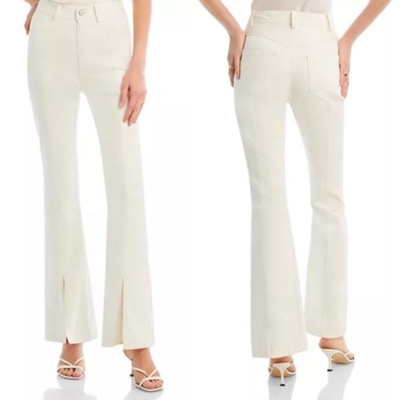 Cinq á Sept Shanis Pant High Waist Flare with Slit  Color Creme Size 10. NWOT - Picture 12 of 12